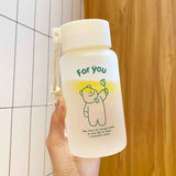 Kids Water Bottle Cute Cartoon Printing Handle Design Healthy Odorless Good Sealing Students Water Cup Green Bear In Australia - Darrahopens