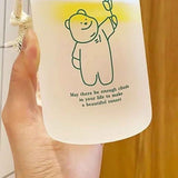 Kids Water Bottle Cute Cartoon Printing Handle Design Healthy Odorless Good Sealing Students Water Cup Green Bear In Australia - Darrahopens