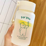 Kids Water Bottle Cute Cartoon Printing Handle Design Healthy Odorless Good Sealing Students Water Cup Green Bear In Australia - Darrahopens