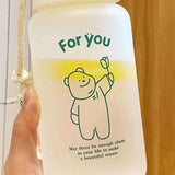 Kids Water Bottle Cute Cartoon Printing Handle Design Healthy Odorless Good Sealing Students Water Cup Green Bear In Australia - Darrahopens