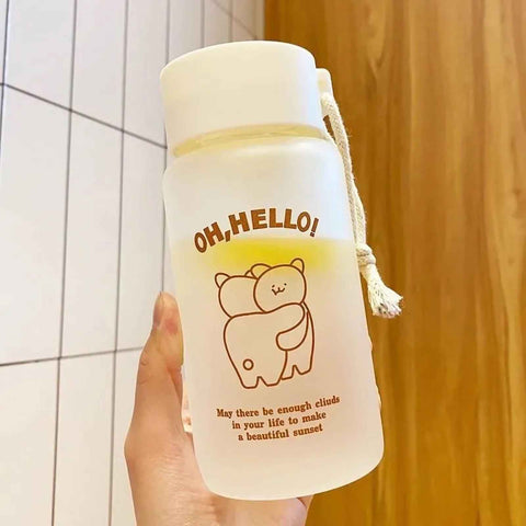 Kids Water Bottle Cute Cartoon Printing Handle Design Healthy Odorless Good Sealing Students Water Cup Hug Bear In Australia - Darrahopens