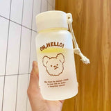 Kids Water Bottle Cute Cartoon Printing Handle Design Healthy Odorless Good Sealing Students Water Cup Bear Head In Australia - Darrahopens