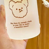 Kids Water Bottle Cute Cartoon Printing Handle Design Healthy Odorless Good Sealing Students Water Cup Bear Head In Australia - Darrahopens