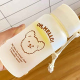 Kids Water Bottle Cute Cartoon Printing Handle Design Healthy Odorless Good Sealing Students Water Cup Bear Head In Australia - Darrahopens