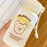 Kids Water Bottle Cute Cartoon Printing Handle Design Healthy Odorless Good Sealing Students Water Cup Bear Head In Australia - Darrahopens