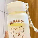 Kids Water Bottle Cute Cartoon Printing Handle Design Healthy Odorless Good Sealing Students Water Cup Bear Head In Australia - Darrahopens