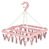 32 Clip Folding Hanger 360 Degree Rotation Household Laundry Clip Rack with Windproof Lock Drying Rack Pink C0NCQ In Australia - Darrahopens