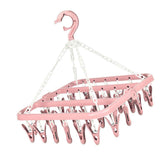 32 Clip Folding Hanger 360 Degree Rotation Household Laundry Clip Rack with Windproof Lock Drying Rack Pink C0NCQ In Australia - Darrahopens