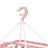 32 Clip Folding Hanger 360 Degree Rotation Household Laundry Clip Rack with Windproof Lock Drying Rack Pink C0NCQ In Australia - Darrahopens