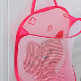 Collapsible Laundry Bag Foldable Laundry Hamper Large Laundry Basket Mesh Wall Mounted for Bathroom with Hook Pink Cat