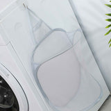 Collapsible Laundry Bag Foldable Laundry Hamper Large Laundry Basket Mesh Wall Mounted for Bathroom with Hook Grey Mesh In Australia - Darrahopens