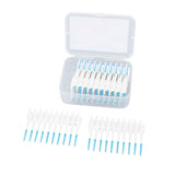 Interdental Brush Disposable Soft Silicone Head Portable Floss Toothpick Brush with Case for Oral Care 200pcs Blue In Australia - Darrahopens
