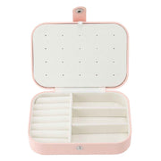 Jewelry Case Portable Beautiful Pink Necklace Ring Ear Stud Storage Box Adjustment Leather Travel Jewelry Case with Lock In Australia - Darrahopens