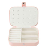 Jewelry Case Portable Beautiful Pink Necklace Ring Ear Stud Storage Box Adjustment Leather Travel Jewelry Case with Lock In Australia - Darrahopens