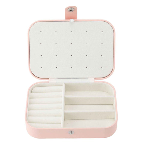 Jewelry Case Portable Beautiful Pink Necklace Ring Ear Stud Storage Box Adjustment Leather Travel Jewelry Case with Lock In Australia - Darrahopens