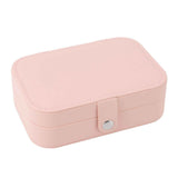 Jewelry Case Portable Beautiful Pink Necklace Ring Ear Stud Storage Box Adjustment Leather Travel Jewelry Case with Lock In Australia - Darrahopens