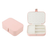 Jewelry Case Portable Beautiful Pink Necklace Ring Ear Stud Storage Box Adjustment Leather Travel Jewelry Case with Lock