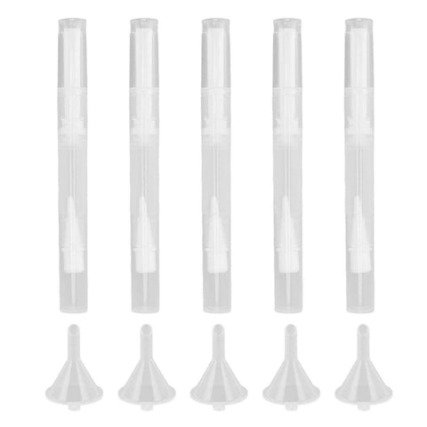 5 Set Empty Nail Oil Pen Transparent Plastic Tube Nylon Fiber Brush Cuticle Oil Pen for Travel In Australia - Darrahopens