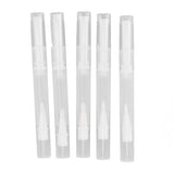 5 Set Empty Nail Oil Pen Transparent Plastic Tube Nylon Fiber Brush Cuticle Oil Pen for Travel