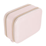 Jewelry Case Double Layer Portable Pink Necklace Hook Design Convenient Handle Travel Jewelry Box