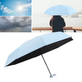 Travel Umbrella Sun Rain 5 Folding UV Protection Present Portable with Box for Men Women Blue