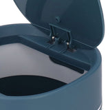 Mini Desktop Trash Can Debris Storage Cleaning Can with Lid for Coffee Table Dressing Table Desktop Countertop Blue
