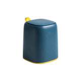 Desktop Trash Can Press Type Mini Garbage Can with Cover for Office Dressing Table Dark Blue In Australia - Darrahopens
