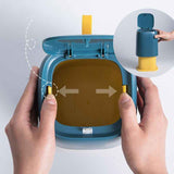 Desktop Trash Can Press Type Mini Garbage Can with Cover for Office Dressing Table Dark Blue