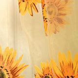Sunflower Pattern Curtain Home Decoration Polyester Fibre Window Tulle Curtain Flower Organza Curtain Yellow 100x200cm/39.37x78.74in In Australia - Darrahopens