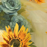 Sunflower Pattern Curtain Home Decoration Polyester Fibre Window Tulle Curtain Flower Organza Curtain Yellow 100x200cm/39.37x78.74in In Australia - Darrahopens