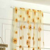 Sunflower Pattern Curtain Home Decoration Polyester Fibre Window Tulle Curtain Flower Organza Curtain Yellow 100x200cm/39.37x78.74in In Australia - Darrahopens