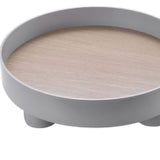 Round Plastic Serving Tray Cosmetic Storage Table Desk Organizer Container for Snack Food Ornaments Vanity Default Grey