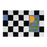 Checkered Doormat Anti Skid Black White Grid Cute Door Mat for Bathrooms Kitchens Living Rooms Morning Glory 40x60 In Australia - Darrahopens