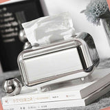Tissue Storage Box Electroplated Magnetic Retro Built in Spring Facial Tissue Dispenser Box for Home Silver Grey In Australia - Darrahopens