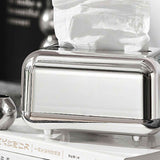 Tissue Storage Box Electroplated Magnetic Retro Built in Spring Facial Tissue Dispenser Box for Home Silver Grey In Australia - Darrahopens