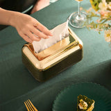 Tissue Storage Box Electroplated Magnetic Retro Built in Spring Facial Tissue Dispenser Box for Home Champagne Gold In Australia - Darrahopens