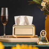 Tissue Storage Box Electroplated Magnetic Retro Built in Spring Facial Tissue Dispenser Box for Home Champagne Gold In Australia - Darrahopens