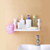Wall Mounted Shelf Hole Free Installation Small Doll Shape Large Capacity Plastic Stable Load Bearing Storage Rack Grey