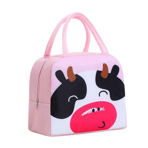 Thermal Bag Cartoon Large Capacity Heat Preservation Cute Lunch Bag for Children Pink Cow In Australia - Darrahopens