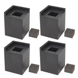 4PCS Sofa Risers Square 4in Porose Bed Lifts Furniture Risers for Fixing Small Pointy Feet Black