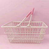 Table Storage Basket Iron Sturdy Stable Healthy Oil Paint Beautiful Portable Storage Basket for Bedroom 18x13 5x9cm In Australia - Darrahopens