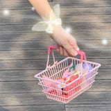 Table Storage Basket Iron Sturdy Stable Healthy Oil Paint Beautiful Portable Storage Basket for Bedroom 18x13 5x9cm