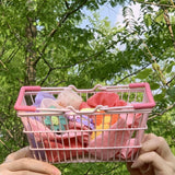 Table Storage Basket Iron Sturdy Stable Healthy Oil Paint Beautiful Portable Storage Basket for Bedroom 18x13 5x9cm