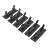 6Pcs Adhesive Hook Stainless Steel Dual Prong Wall Mounted Black for Towel Clothes In Australia - Darrahopens