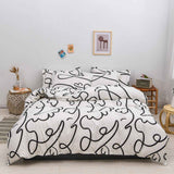 Home Bed Set 3pcs Thickened Brushed Simple Style Breathable Skin Friendly Cotton Bedding Comforter Sets Impressionism 1.2m (4ft) Bed In Australia - Darrahopens