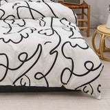 Home Bed Set 3pcs Thickened Brushed Simple Style Breathable Skin Friendly Cotton Bedding Comforter Sets Impressionism 1.2m (4ft) Bed In Australia - Darrahopens