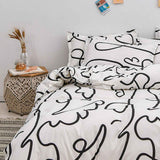 Home Bed Set 3pcs Thickened Brushed Simple Style Breathable Skin Friendly Cotton Bedding Comforter Sets Impressionism 1.2m (4ft) Bed In Australia - Darrahopens