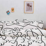 Home Bed Set 3pcs Thickened Brushed Simple Style Breathable Skin Friendly Cotton Bedding Comforter Sets Impressionism 1.2m (4ft) Bed In Australia - Darrahopens