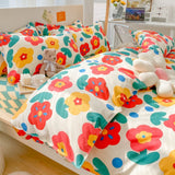 Home Bed Set 4pcs Thickened Brushed Simple Style Breathable Skin Friendly Cotton Bedding Comforter Sets In Australia - Darrahopens