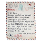 to My Son Blanket Double Sided Soft Skin Friendly Keep Warm Letter Blanket Expressing Love Air Conditioning Blanket C20220119 1 150x220cm In Australia - Darrahopens
